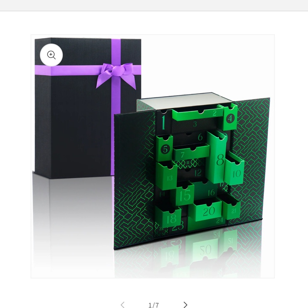 Black and Green Advent Calendar Box